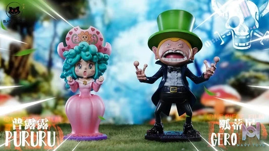 Black Studio - One Piece Pop series Red Hair Pirates Pururu & Gerotini resin statue Navy Toys anime figure