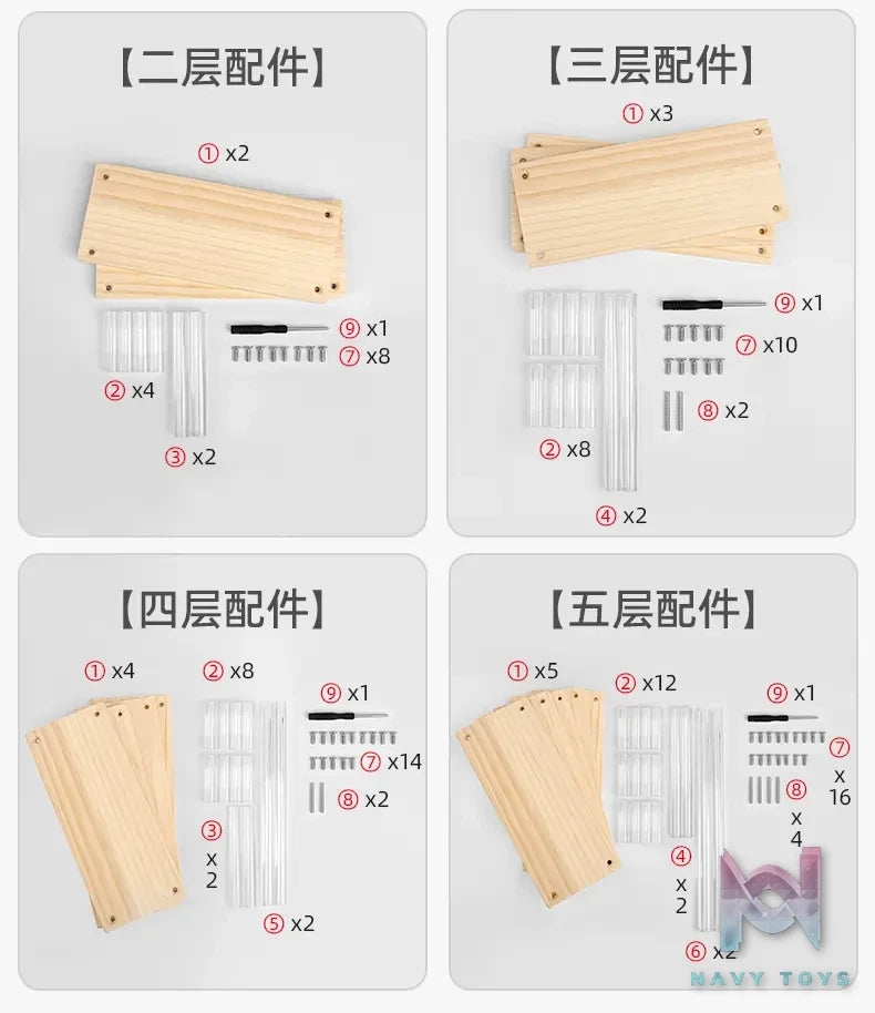 Showcase Factory – Acrylic Stair Display Stand for Nendoroids Blind Boxes Mini Figures