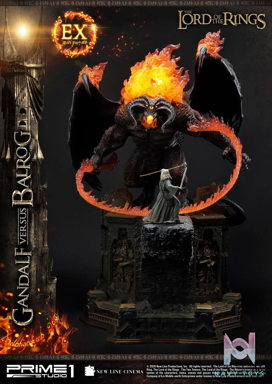 Prime 1 Studio – Premium Masterline The Lord of the Rings (Film) Gandalf Versus Balrog PMLOTR-02 PMLOTR-02EX (Licensed)