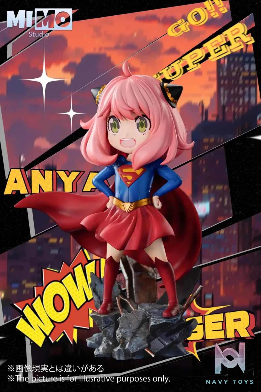 Mimo Studio - Spy x Family Super Girl Anya Cos Superwoman resin statue Navy Toys anime figure