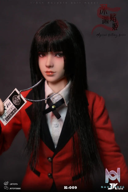JKTOYS – Kakegurui 1/6 Abyssal Betting Belle Yumeko Movable Eye Hair Implant Head K-009