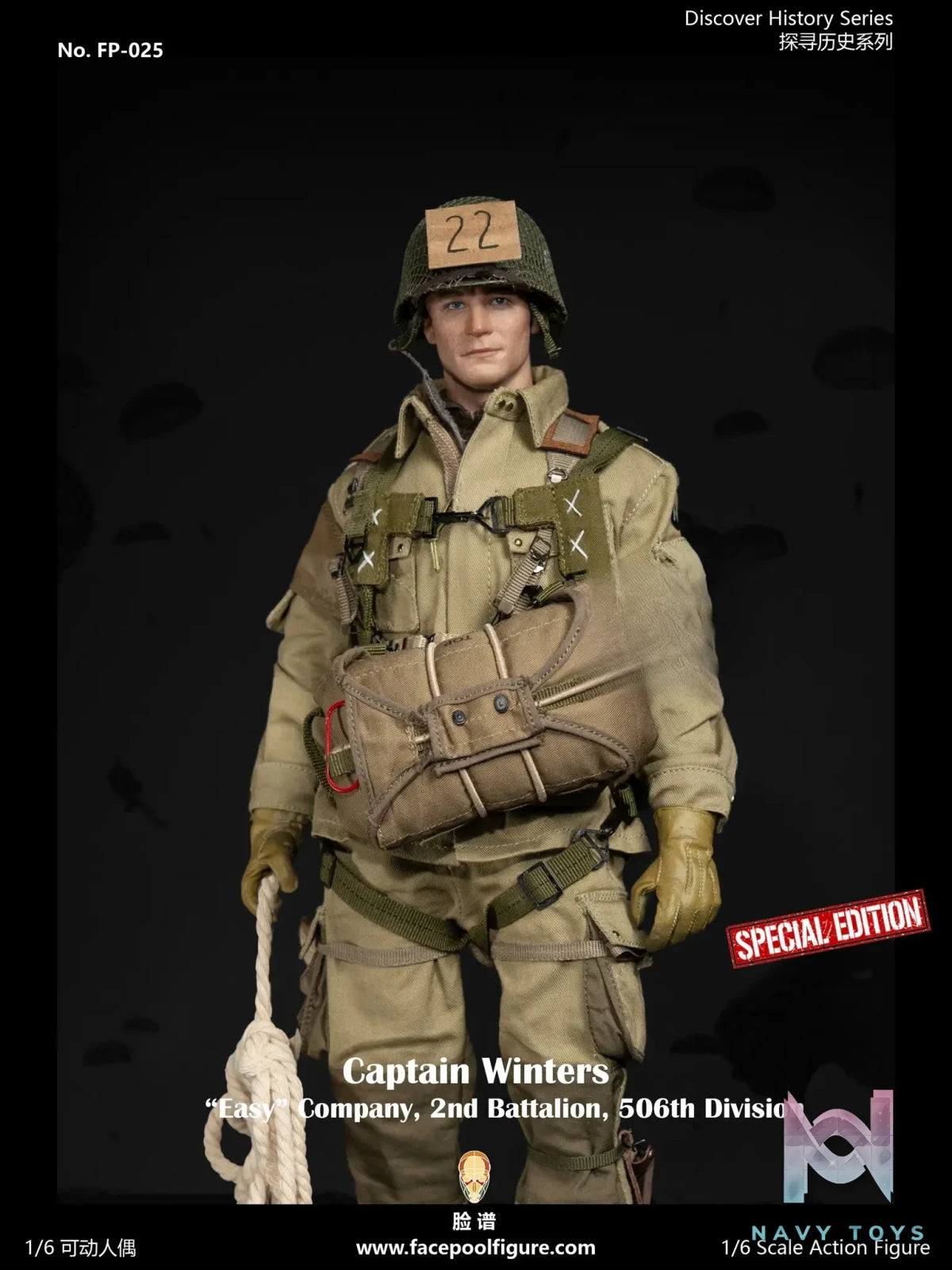 Facepoolfigure – Captain Winters “Easy” Company, 2nd Battalion, 506th Division 1/6 Action Figure FP025 (Licensed)