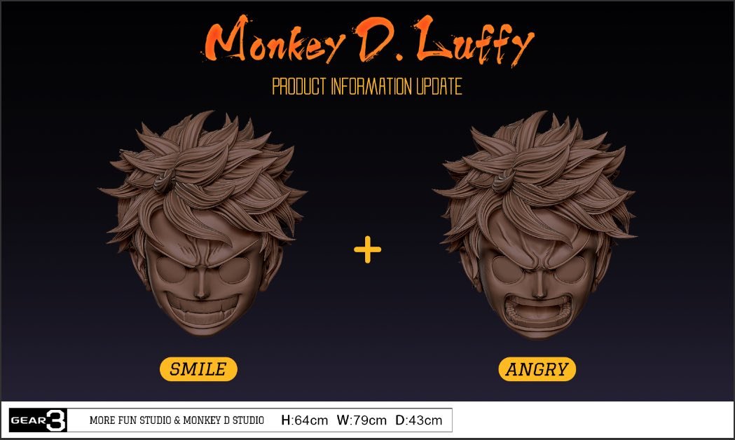 Luffy Gear 3 resin statue More Fun x Monkey D Studio anime figure