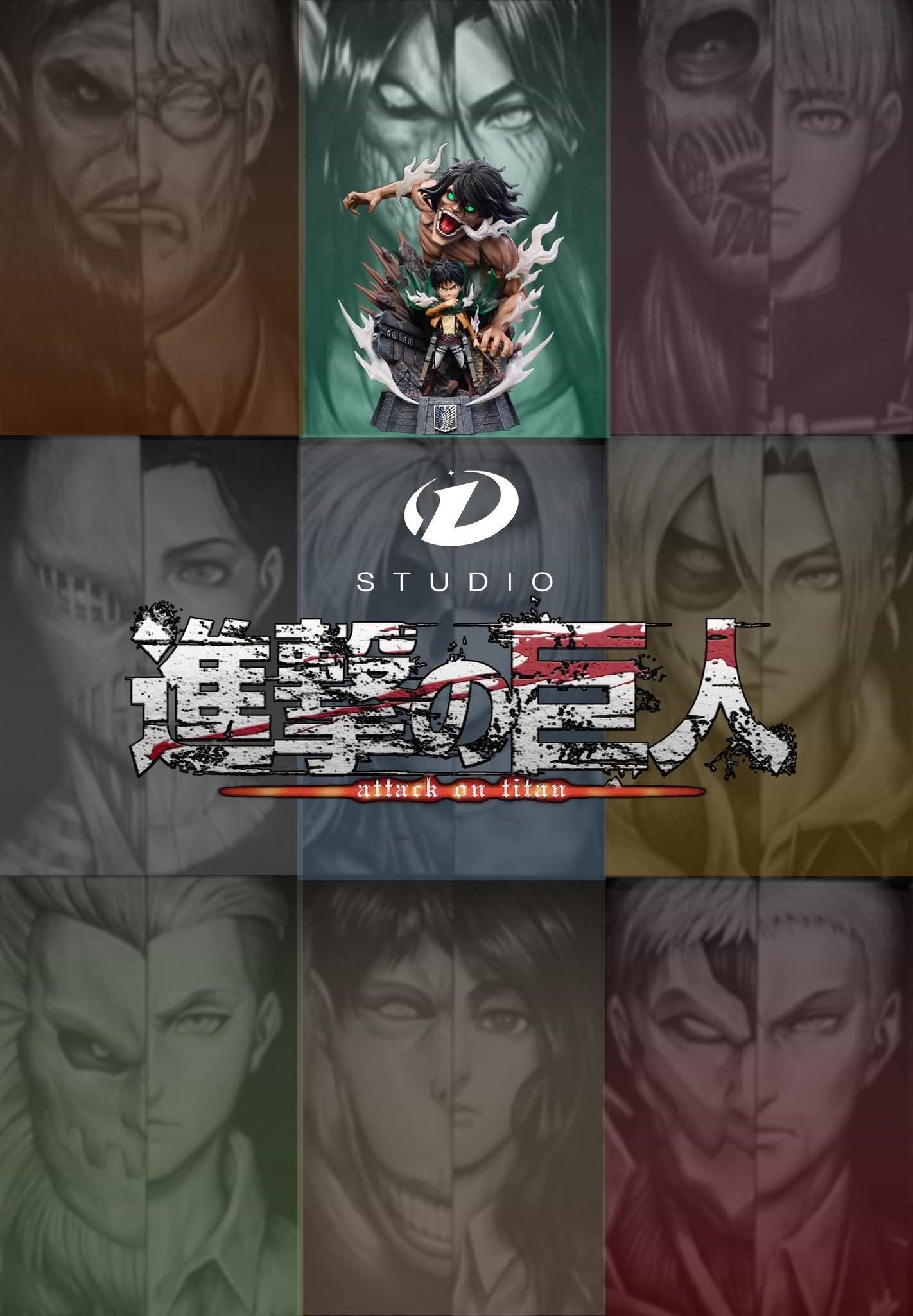 Eren & Attack Titan resin statue D studio anime figure