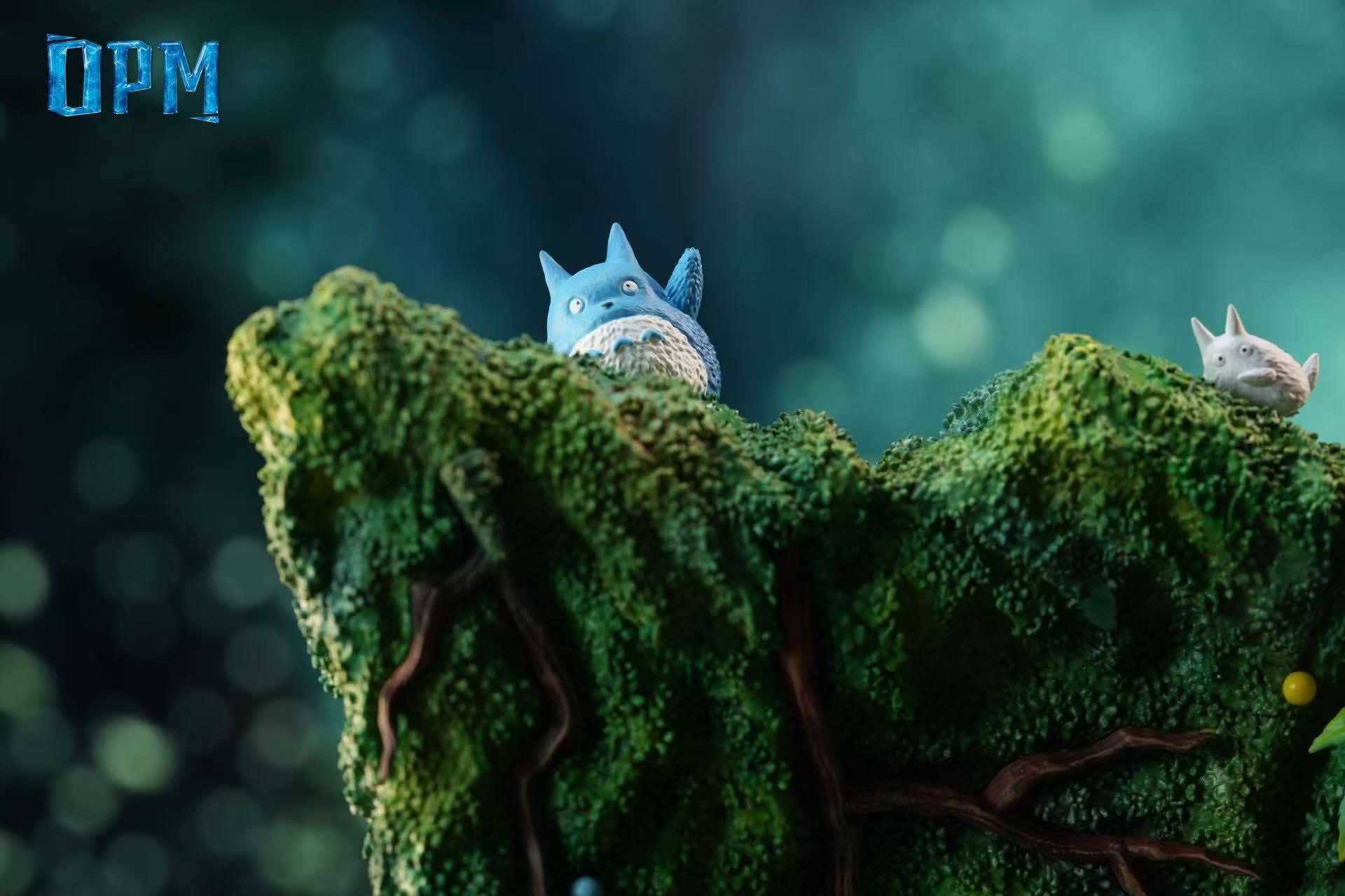 Totoro in the tree hole resin statue opm studio anime figure