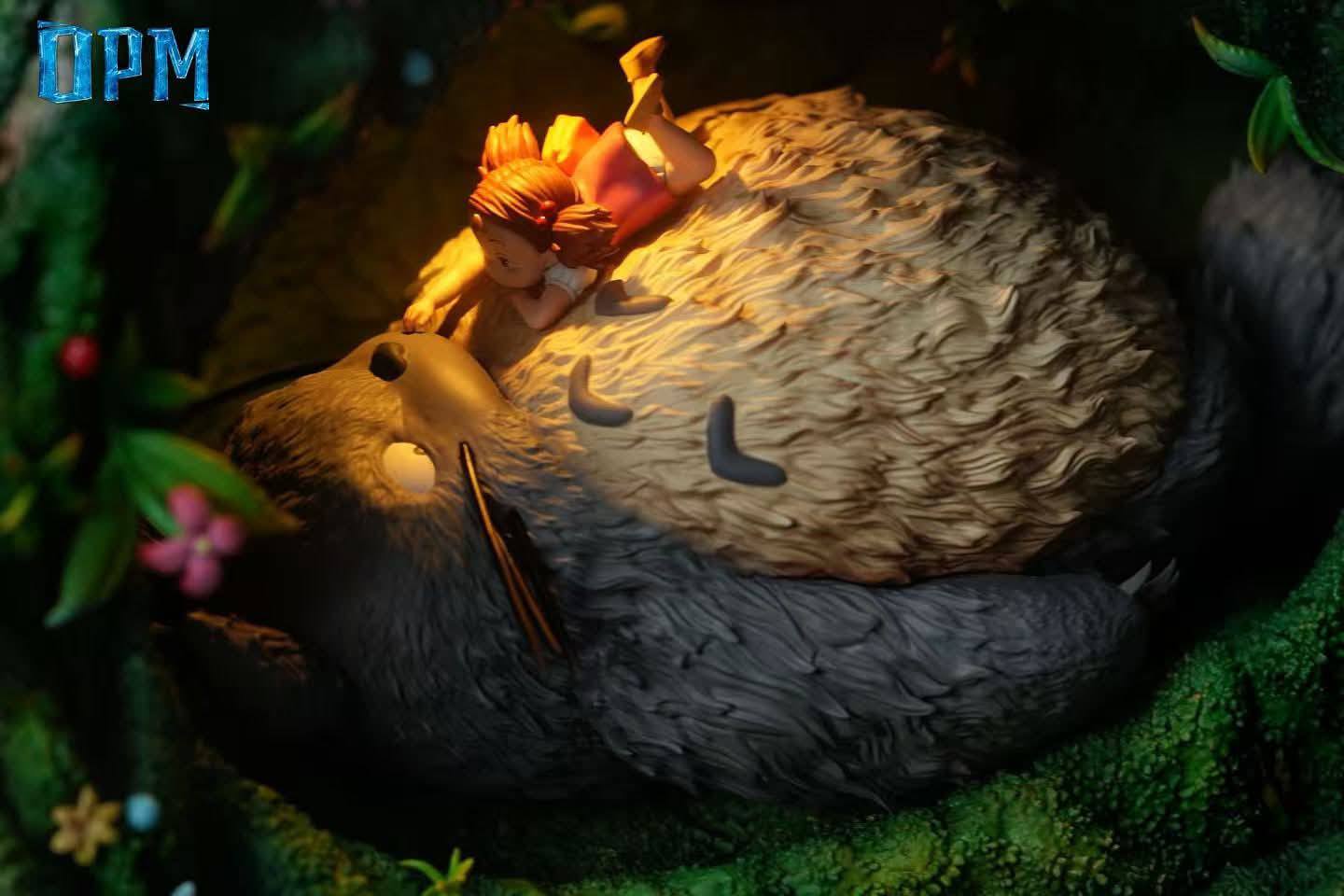 Totoro in the tree hole resin statue opm studio anime figure