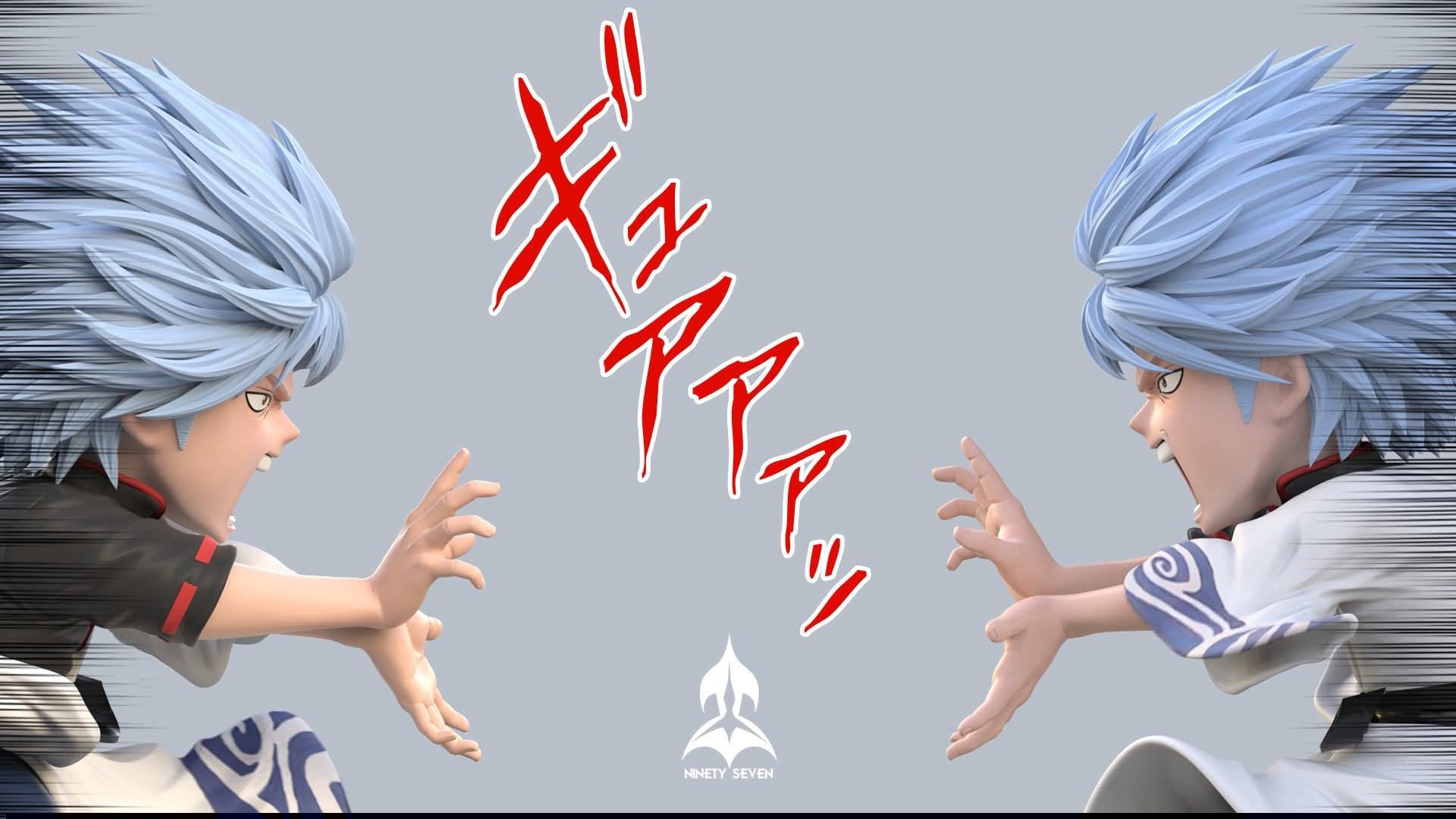 Yorozuya Trio resin statue NINETY SEVEN Studio anime figure