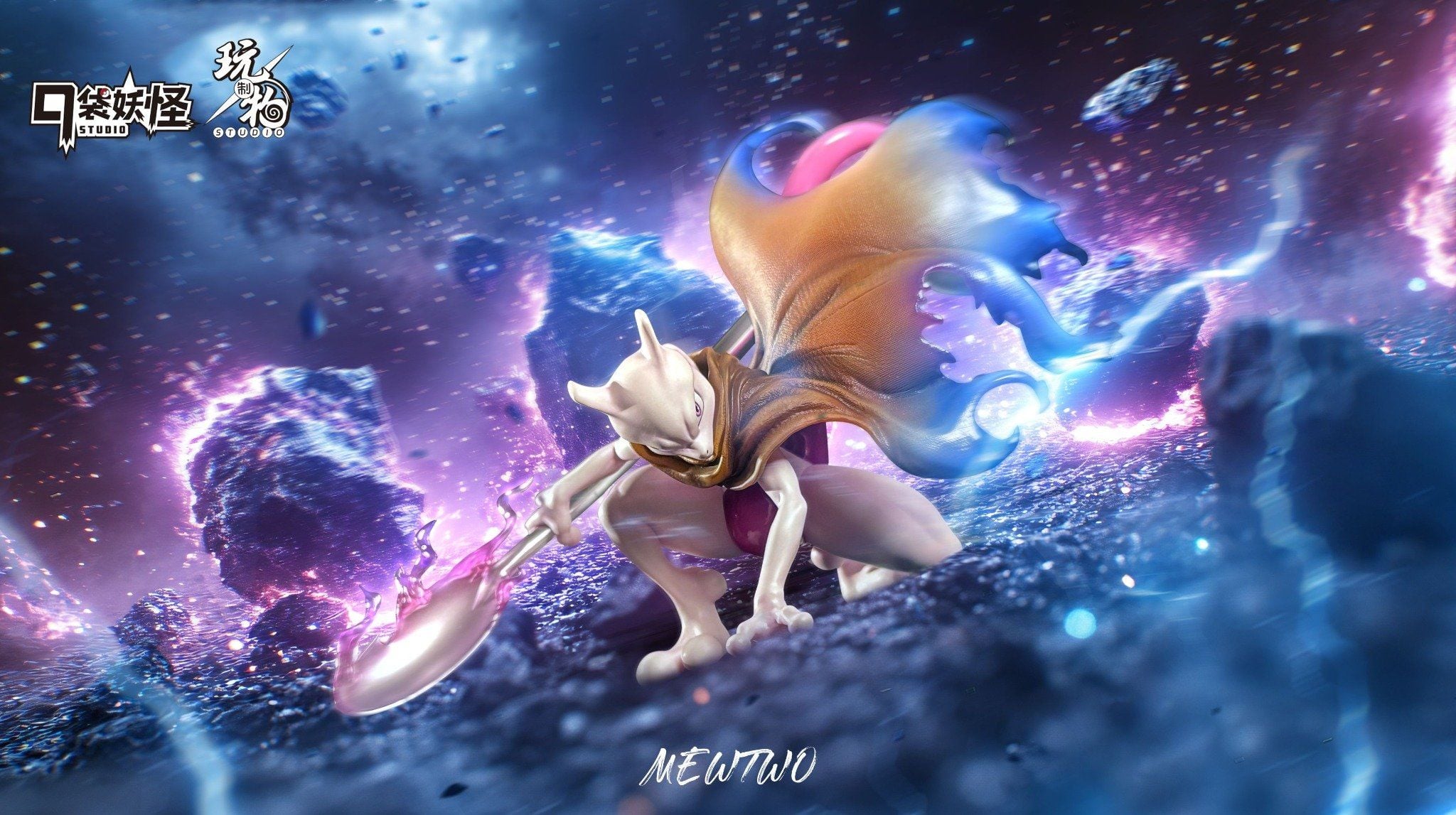 Wanzhiwu x Pokémon Studio - Mewtwo - Pokemon resin statue Wanzhiwu x Pokemon Studio anime figure