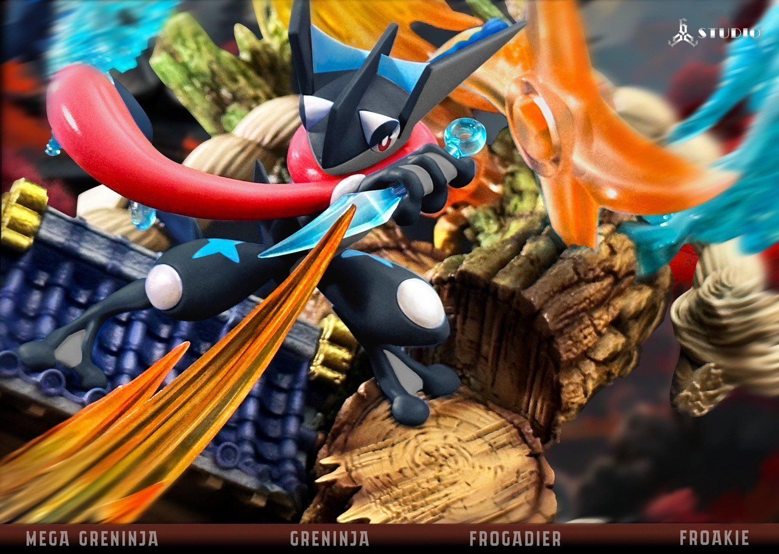 666 Studio - Mega Greninja - Pokemon resin statue 666 Studio anime figure