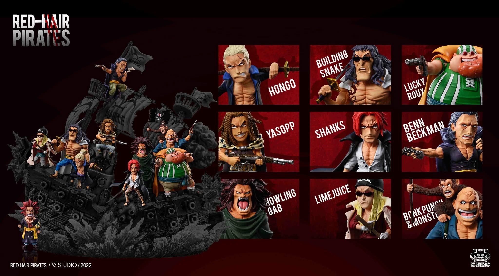 YZ Studio - Team Shanks - One Piece resin statue yz studio anime figure