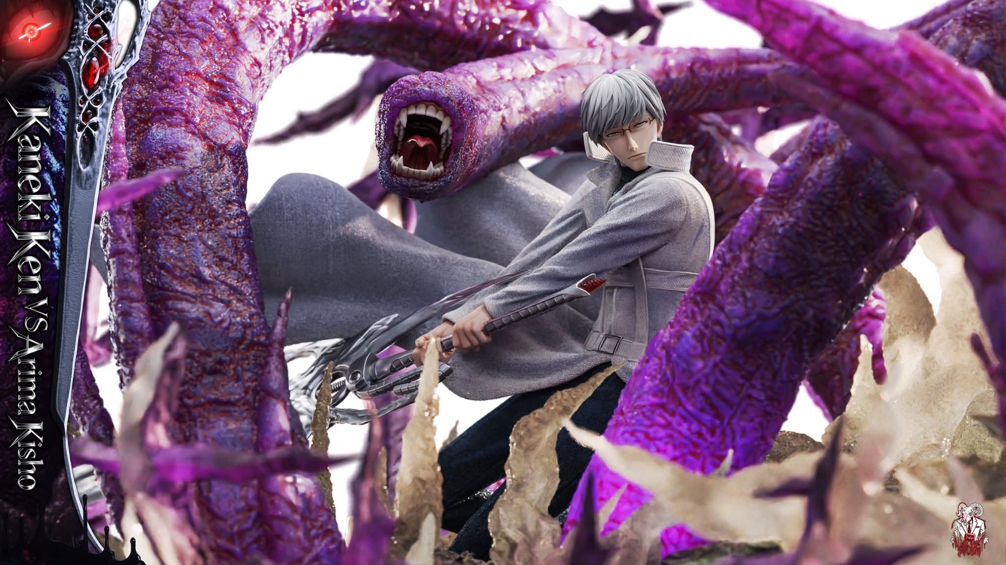 Kishou Arima vs Kaneki Ken resin statue Black Goat Studio anime figure
