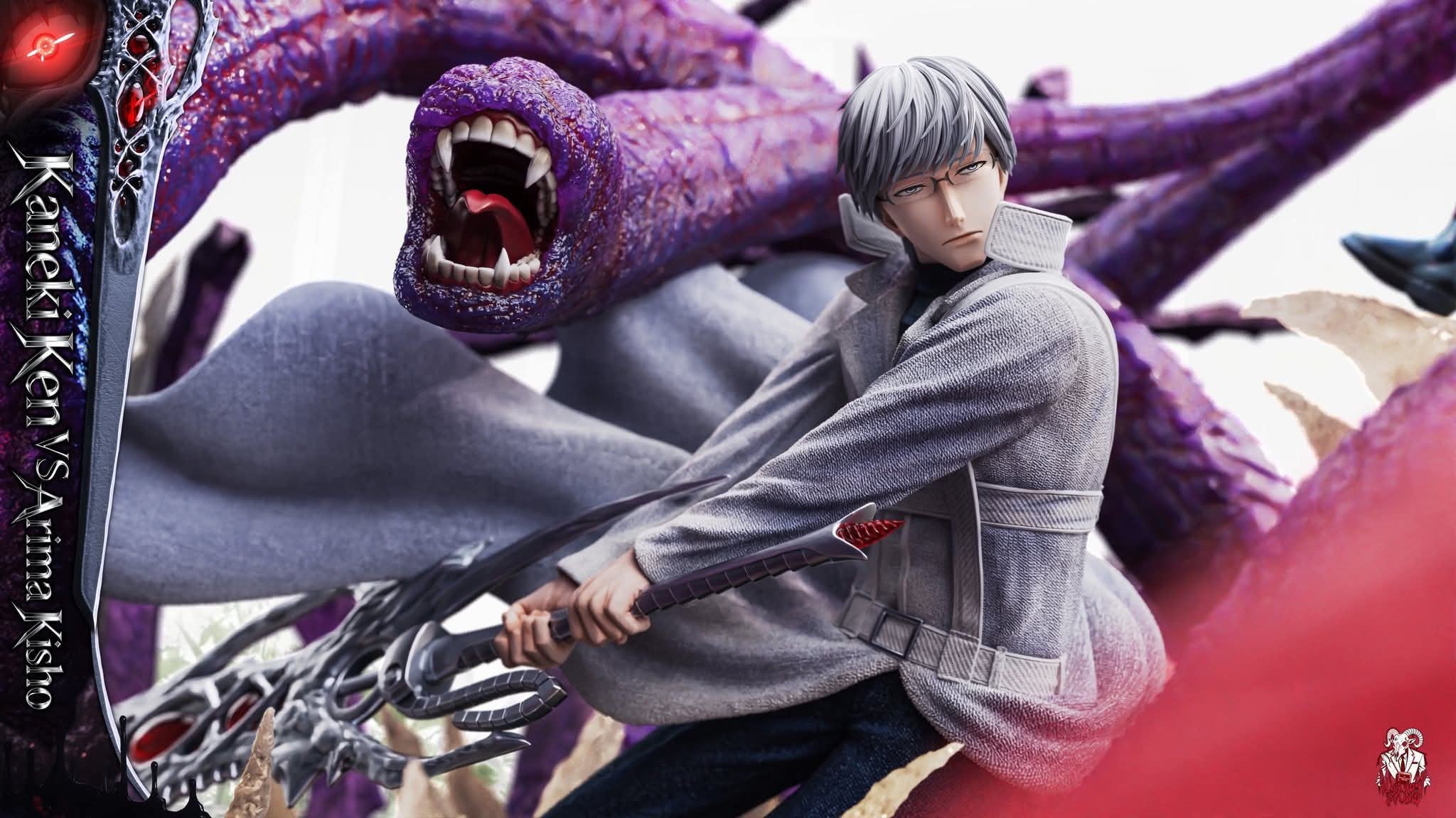 Kishou Arima vs Kaneki Ken resin statue Black Goat Studio anime figure