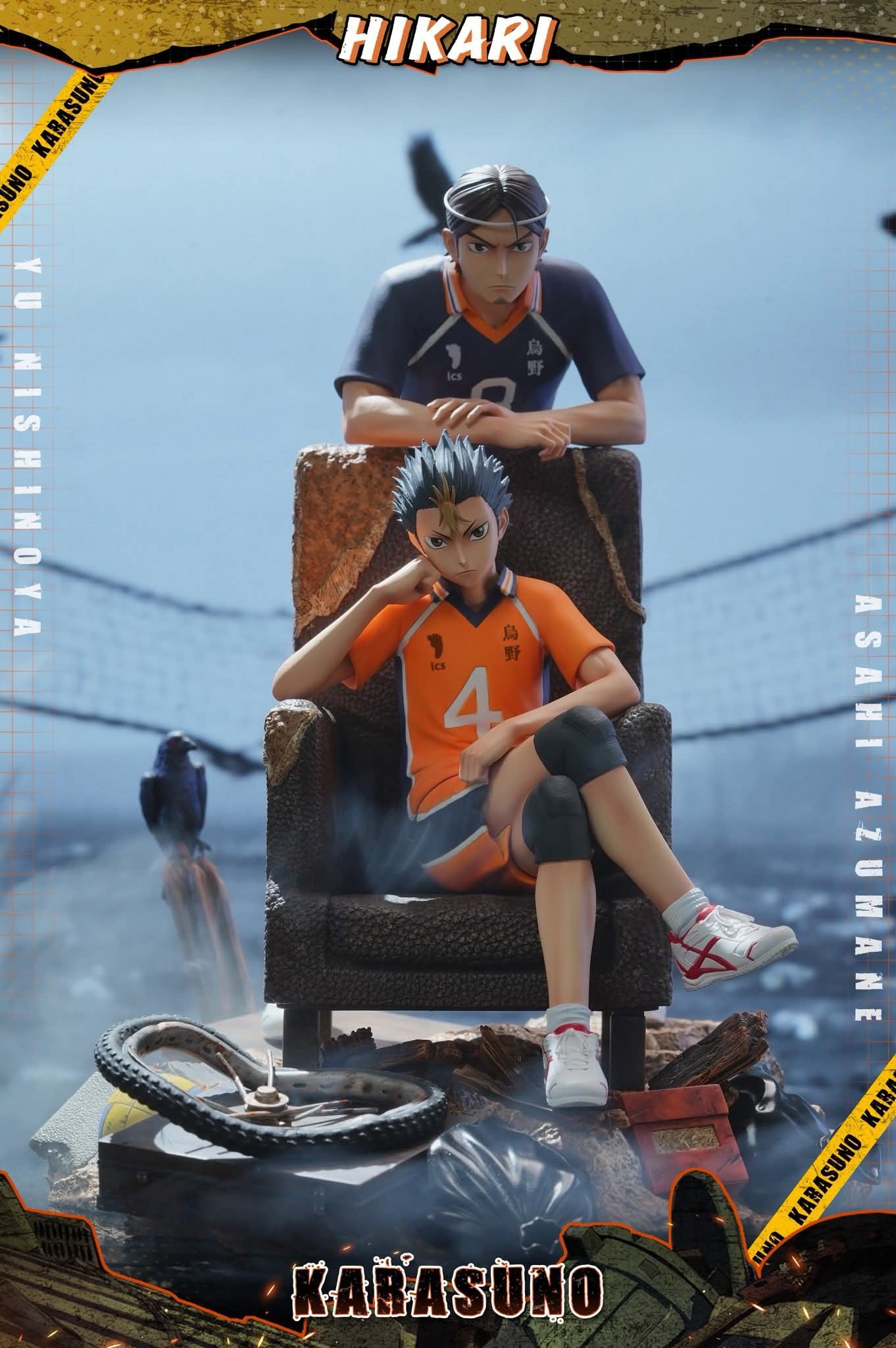 Yu Nishinoya & Ashahi resin statue HIKARI Studio anime figure