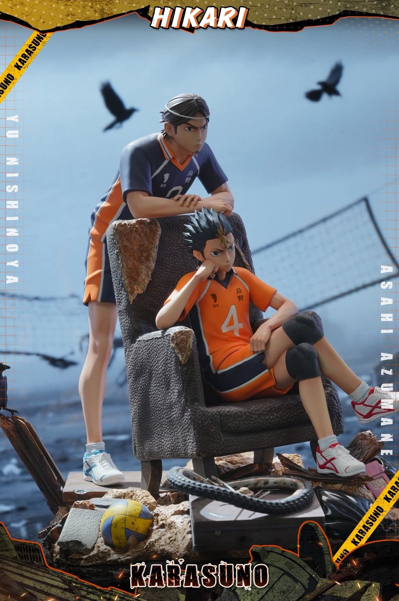Yu Nishinoya & Ashahi resin statue HIKARI Studio anime figure