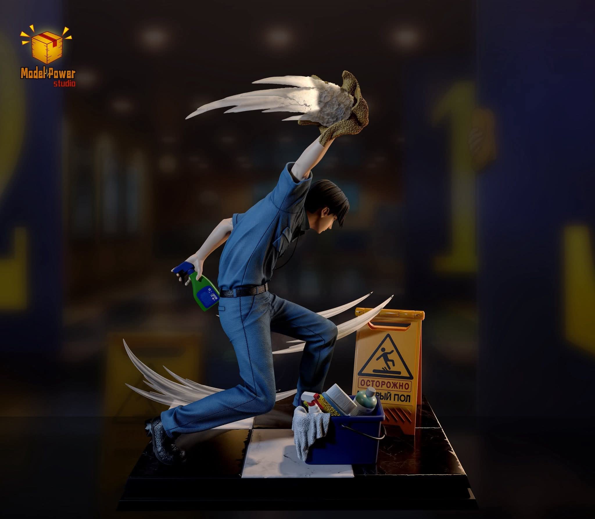 Cleaner Levi resin statue Model Power Studio anime figure