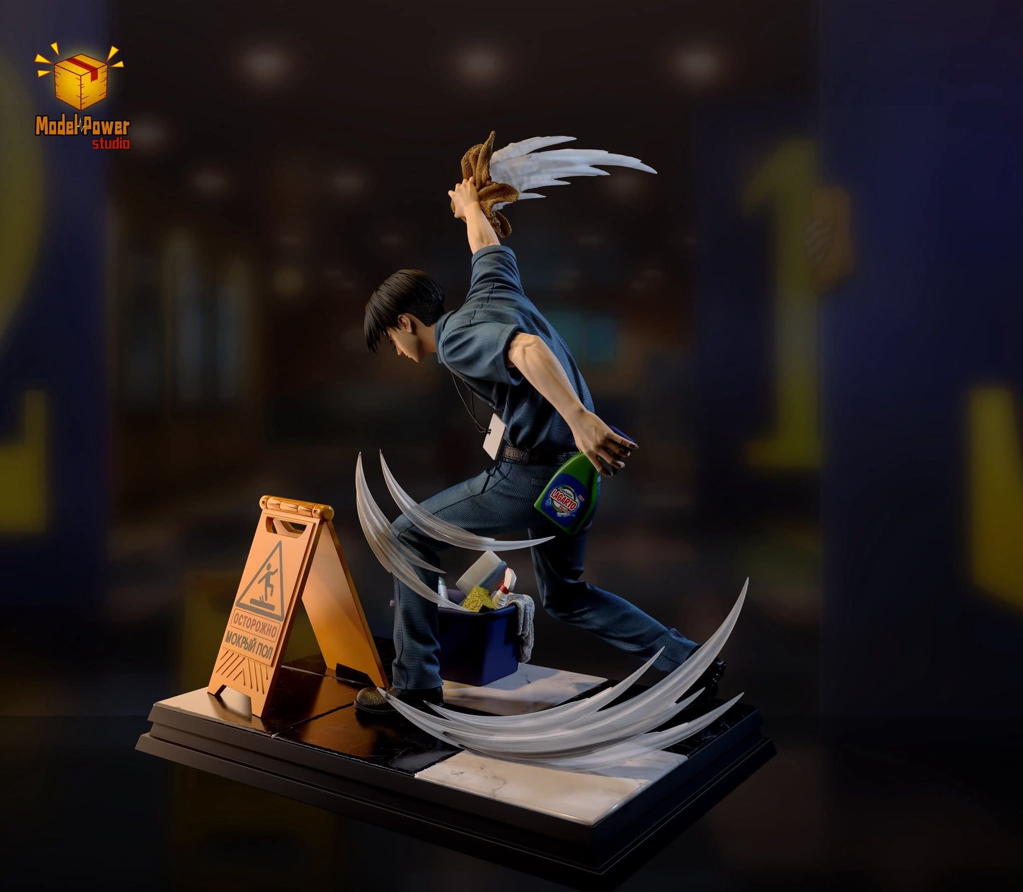 Cleaner Levi resin statue Model Power Studio anime figure