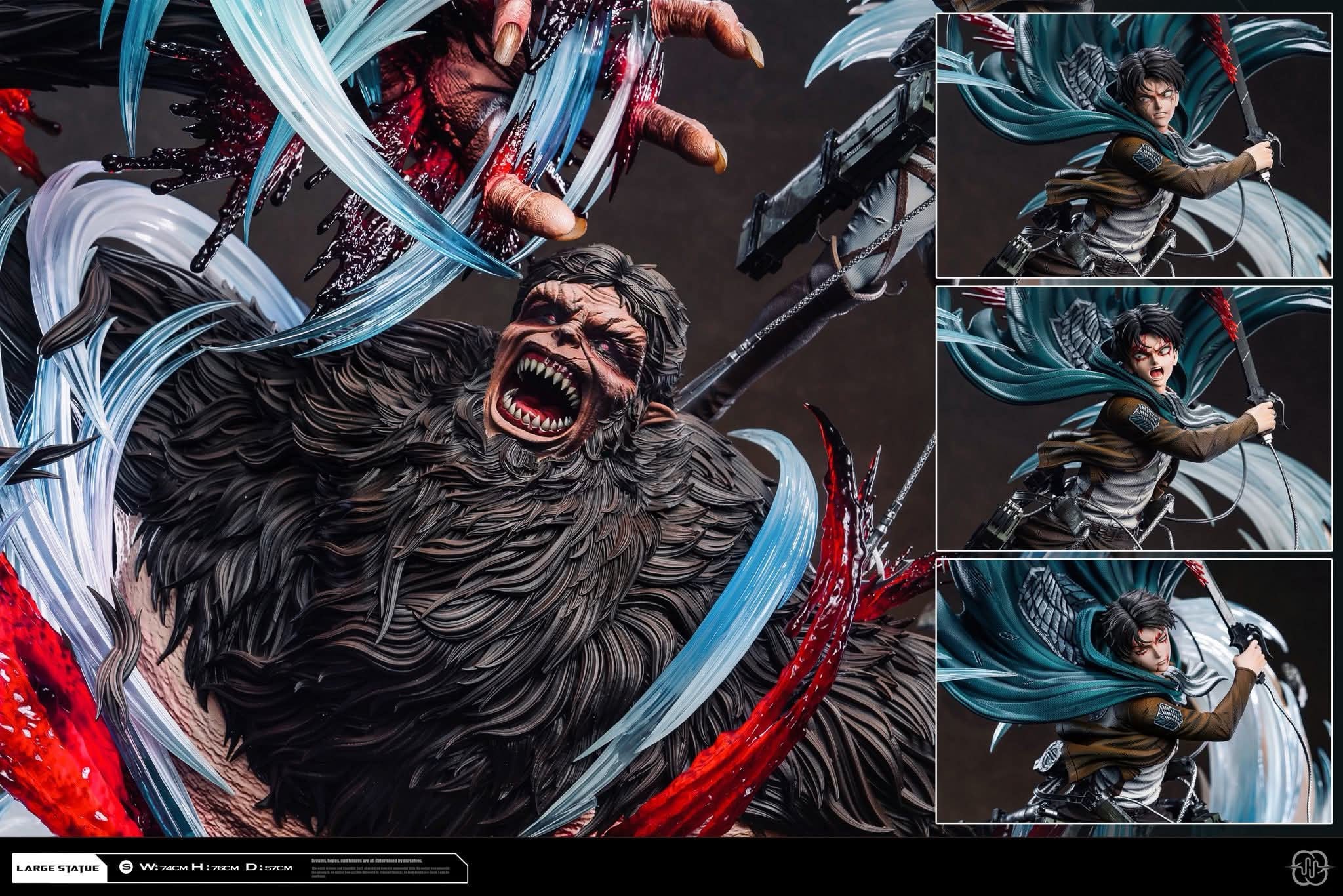 Levi vs Zeke resin statue Hertz studio anime figure