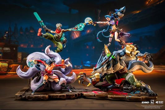 Ahri & Ekko VS Jinx & Warwick resin statue PureArts Studio anime figure