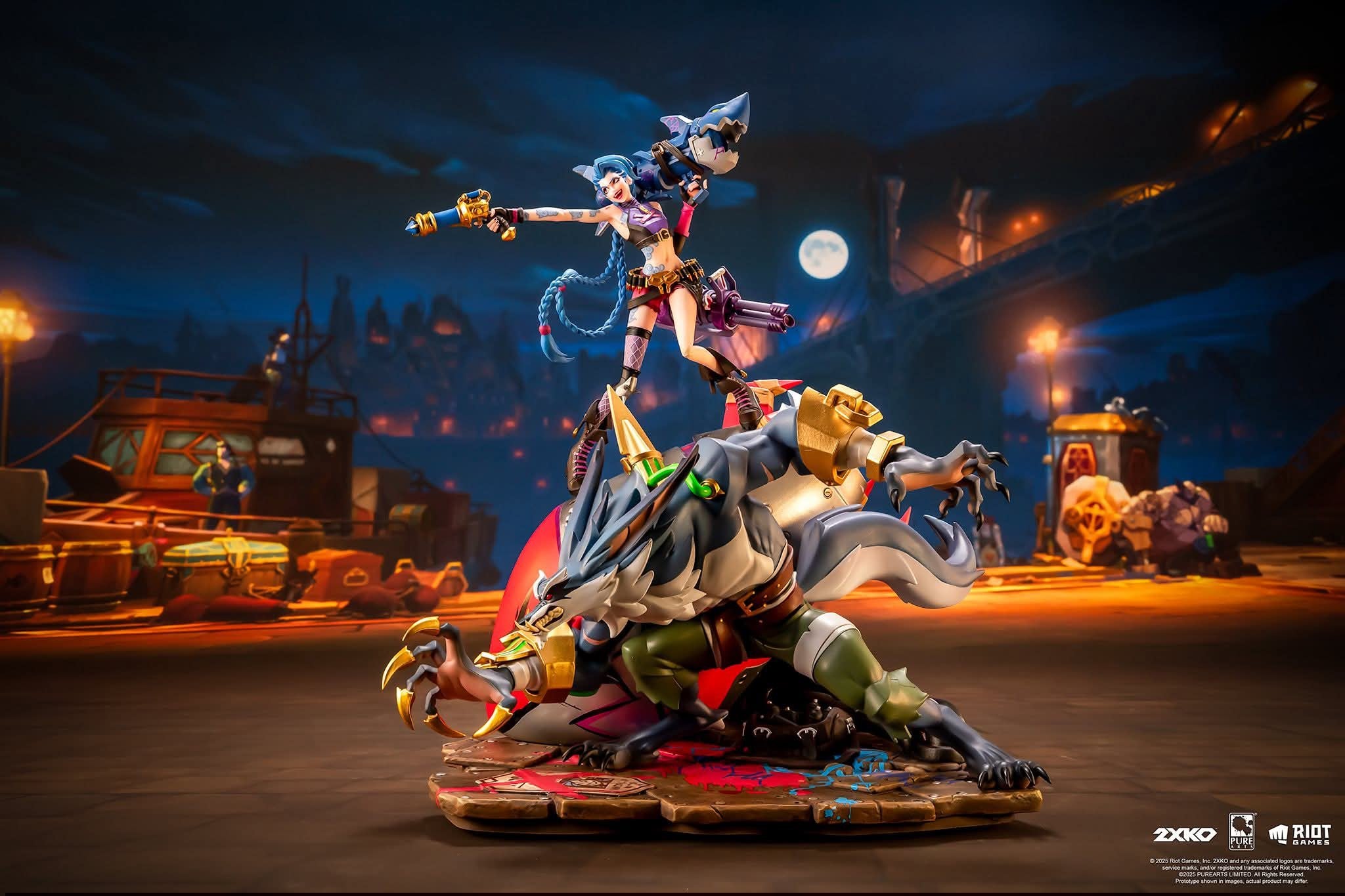 Ahri & Ekko VS Jinx & Warwick resin statue PureArts Studio anime figure