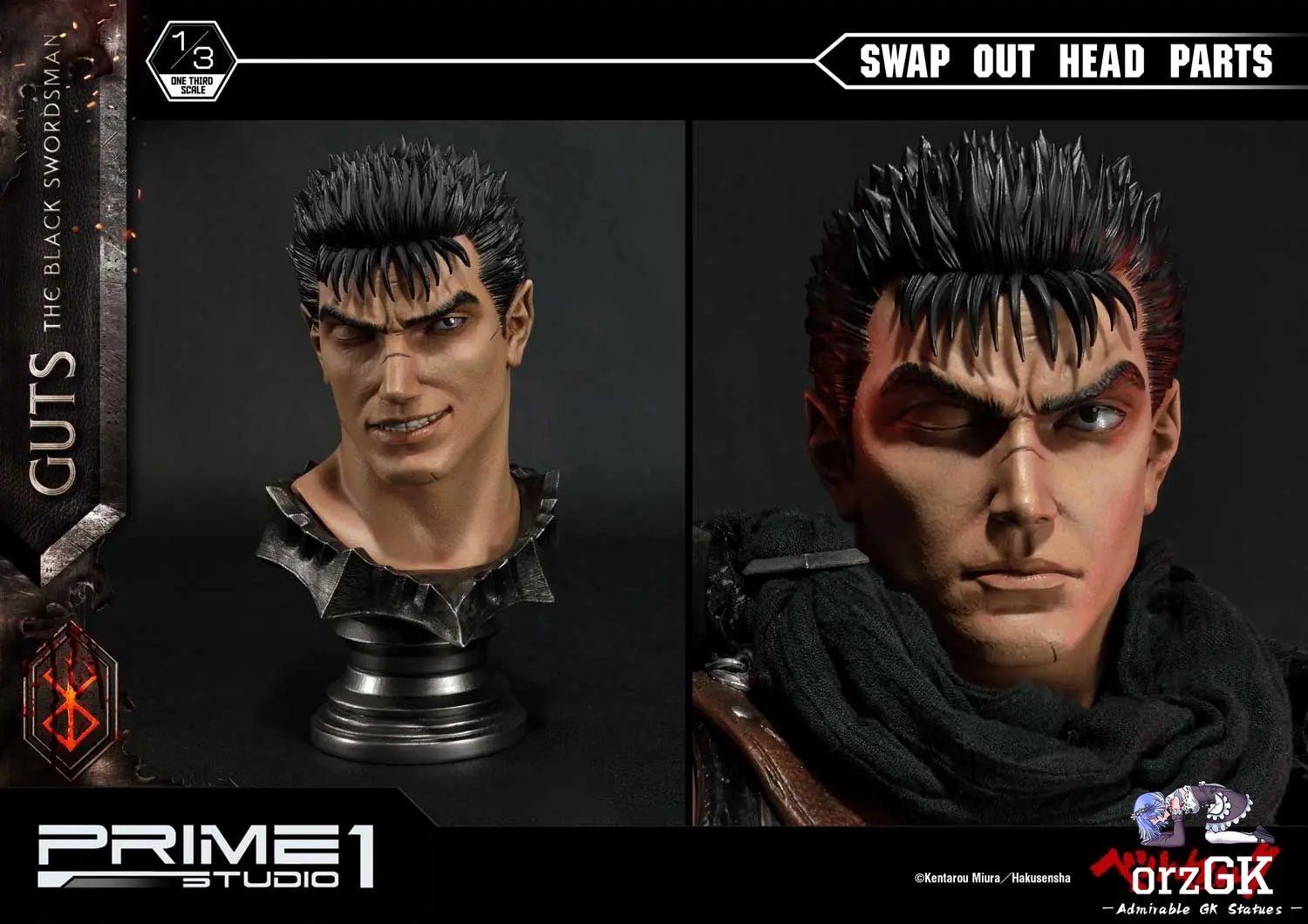 Museum Masterline Berserk Guts The Black Swordsman MMBR-01 MMBR-01DX (Licensed) - Prime 1 Studio resin statue Navy Toys anime figure