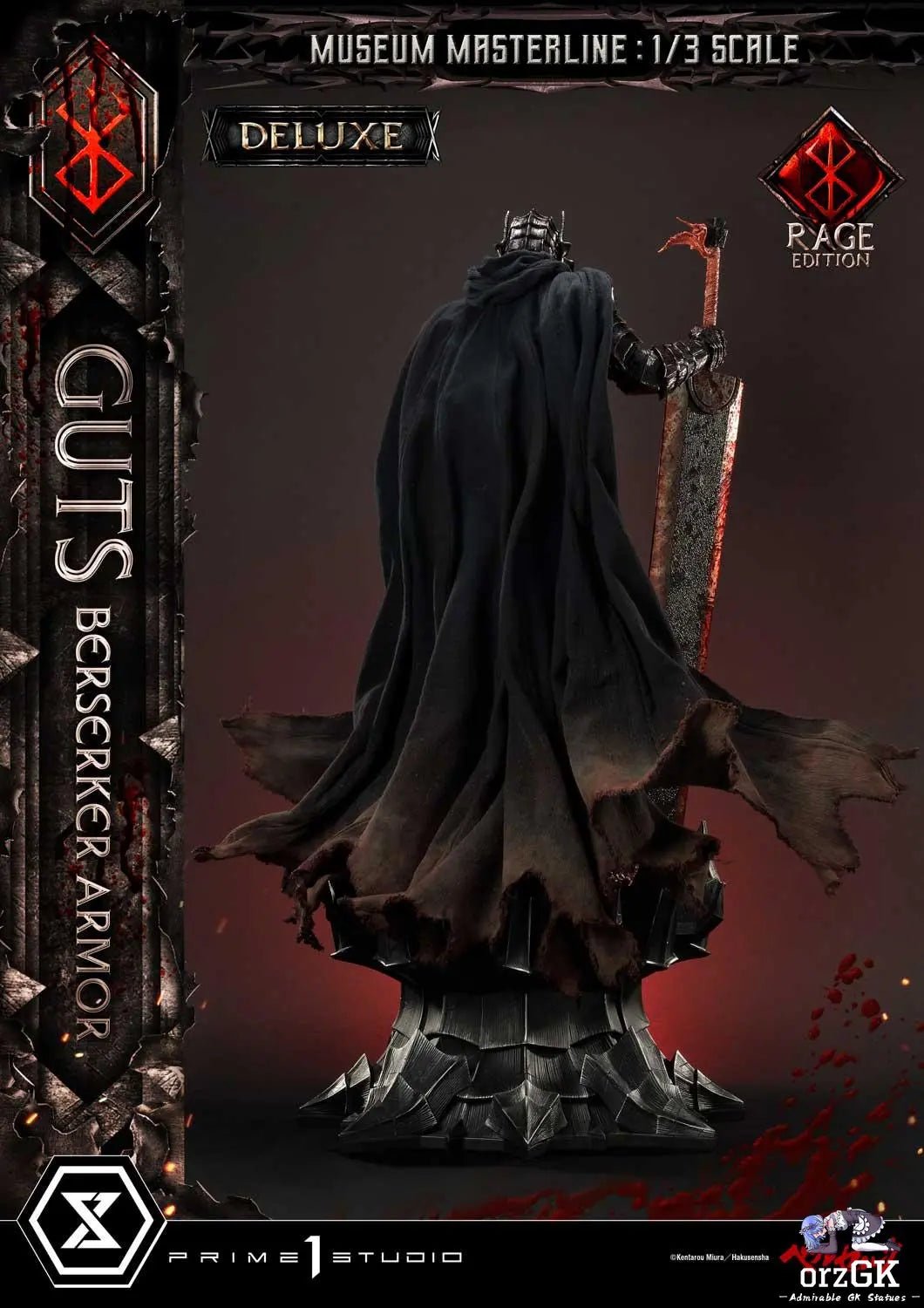 Museum Masterline Berserk Guts, Berserker Armor Rage Edition MMBR-03 MMBR-03DX MMBR-03DXS (Licensed) - Prime 1 Studio resin statue Navy Toys anime figure