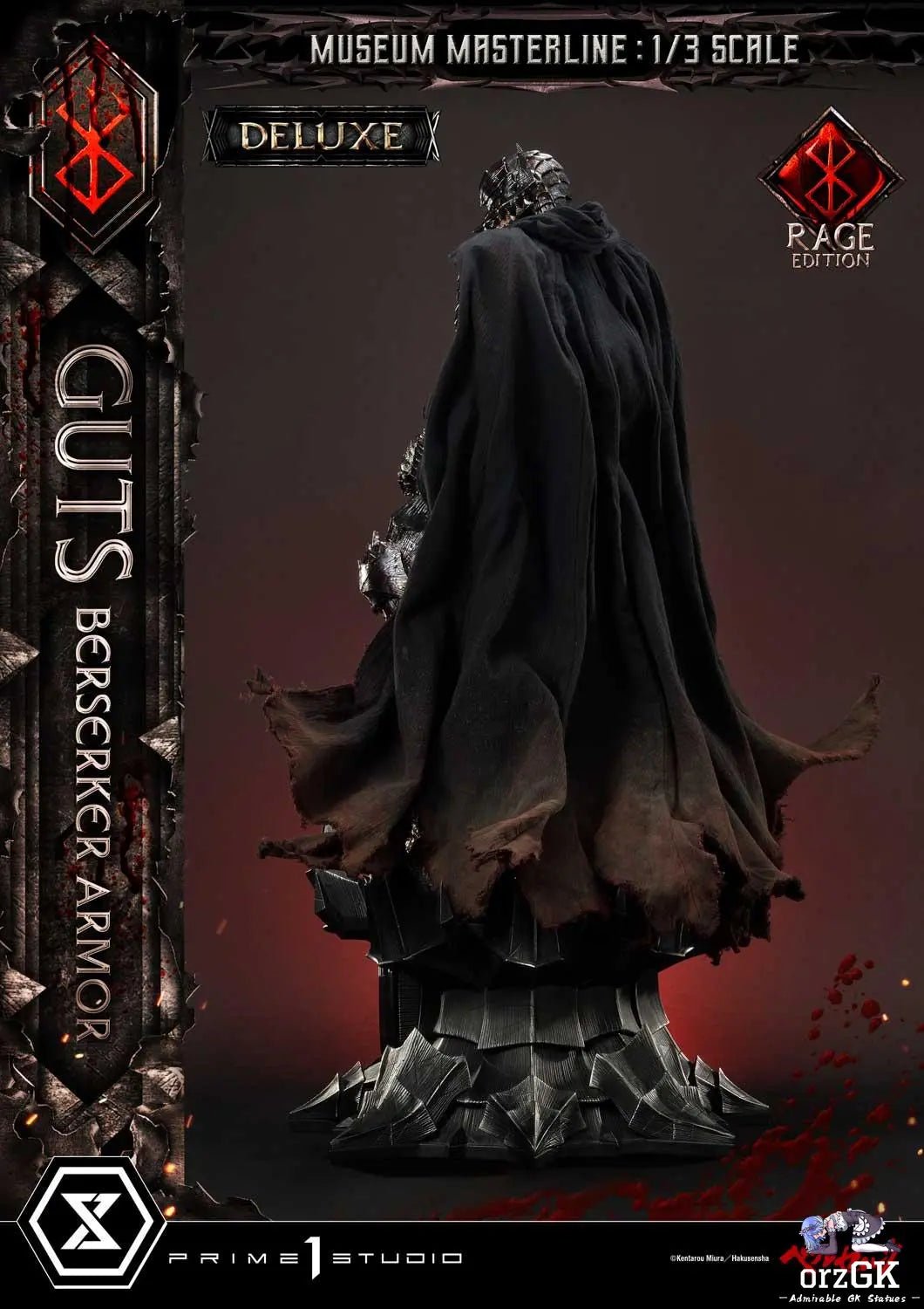 Museum Masterline Berserk Guts, Berserker Armor Rage Edition MMBR-03 MMBR-03DX MMBR-03DXS (Licensed) - Prime 1 Studio resin statue Navy Toys anime figure