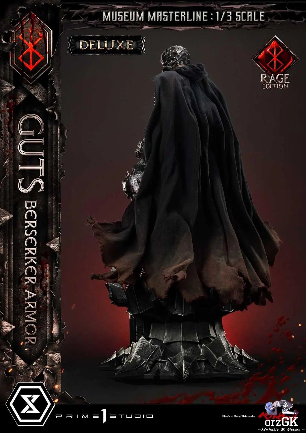 Museum Masterline Berserk Guts, Berserker Armor Rage Edition MMBR-03 MMBR-03DX MMBR-03DXS (Licensed) - Prime 1 Studio resin statue Navy Toys anime figure