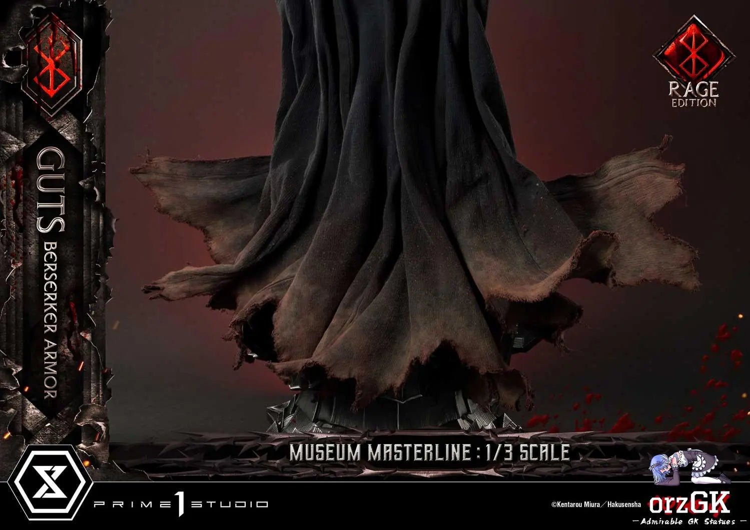 Museum Masterline Berserk Guts, Berserker Armor Rage Edition MMBR-03 MMBR-03DX MMBR-03DXS (Licensed) - Prime 1 Studio resin statue Navy Toys anime figure