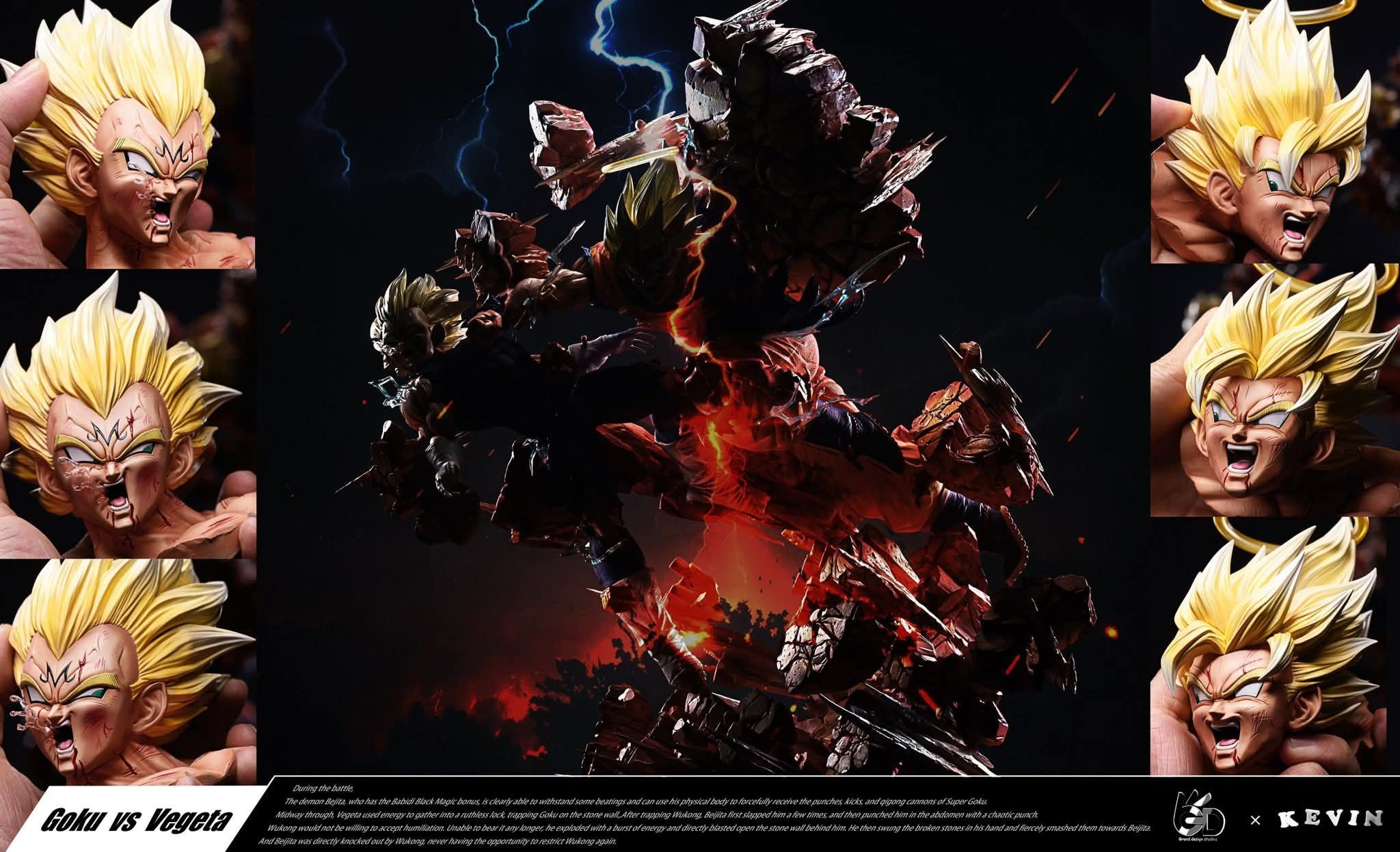 Goku vs Vegeta resin statue Grand Design Studio anime figure