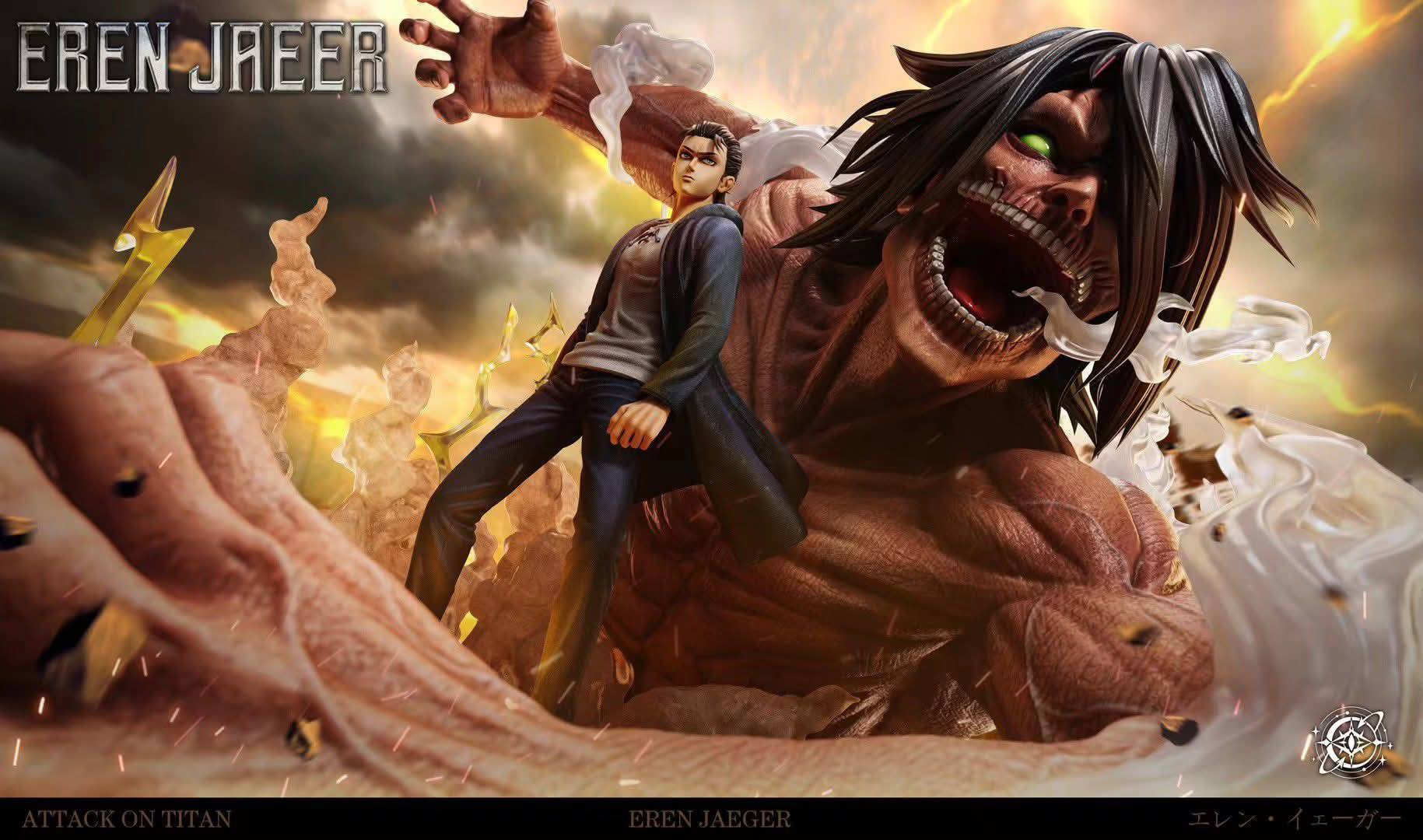 Eren vs Pieck resin statue Void Studio anime figure