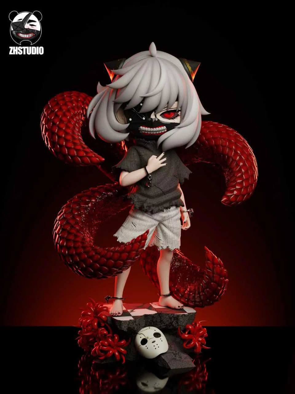 Anya cos Kaneki Ken resin statue zh studio anime figure