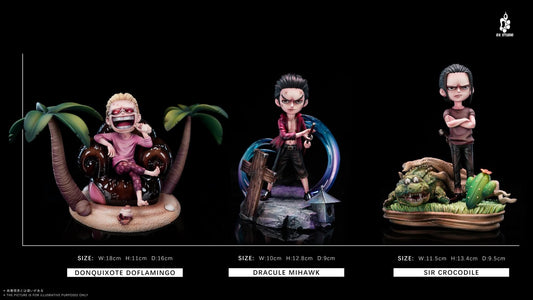Childhood Doflamingo & Crocodile & Mihawk resin statue DX studio anime figure