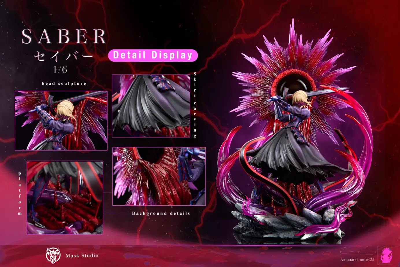 Saber Alter resin statue mask studio anime figure
