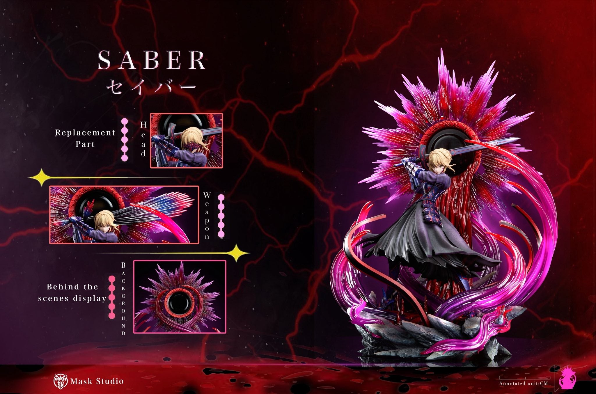 Saber Alter resin statue mask studio anime figure