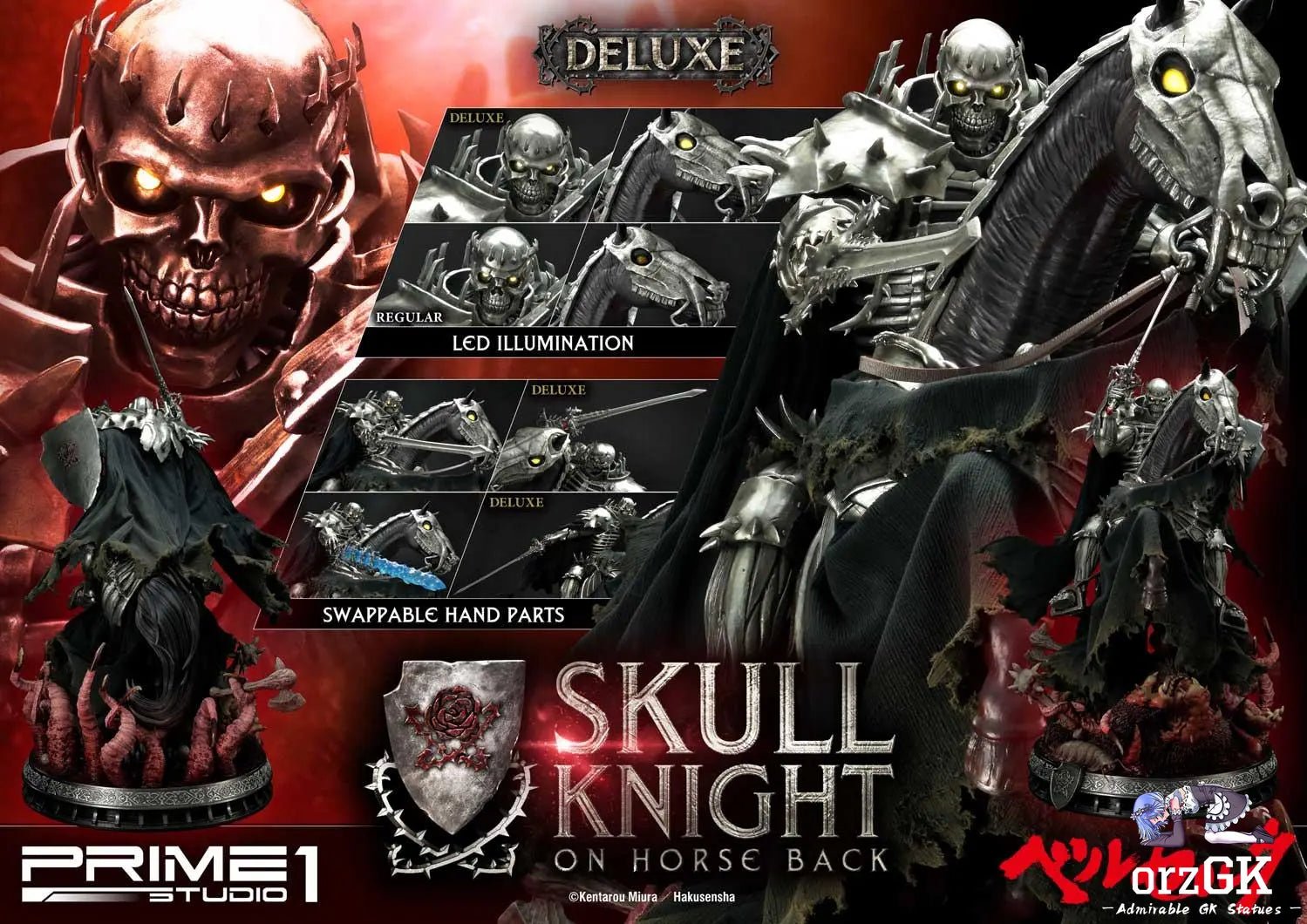 Skull Knight on horseback UPMBR -14 UPMBR-14DX (Licensed) - Ultimate Premium Masterline Berserk - Prime 1 Studio resin statue Navy Toys anime figure
