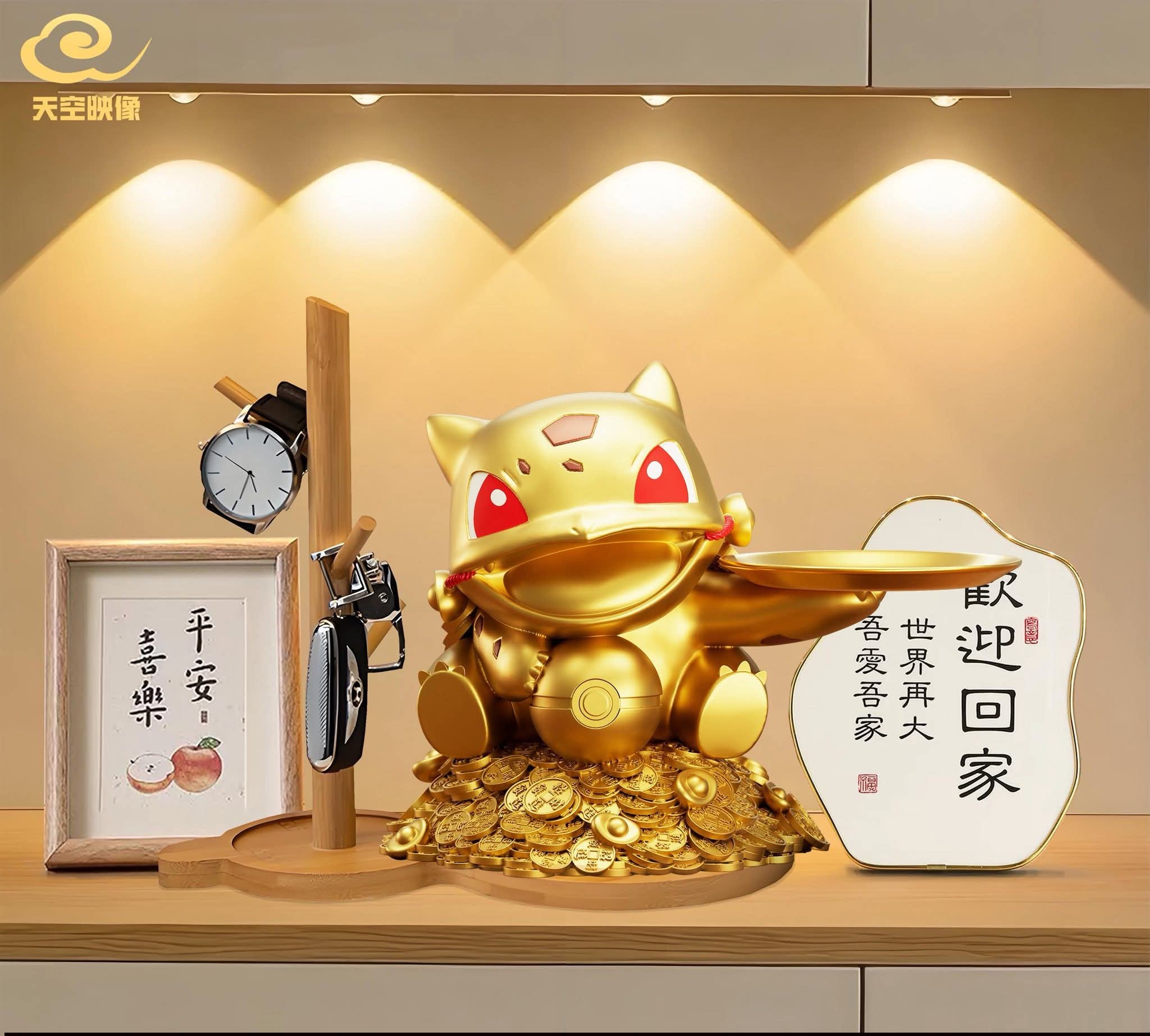 Fortune Attracting Bulbasaur resin statue Tian Kong Ying Xiang Studio anime figure