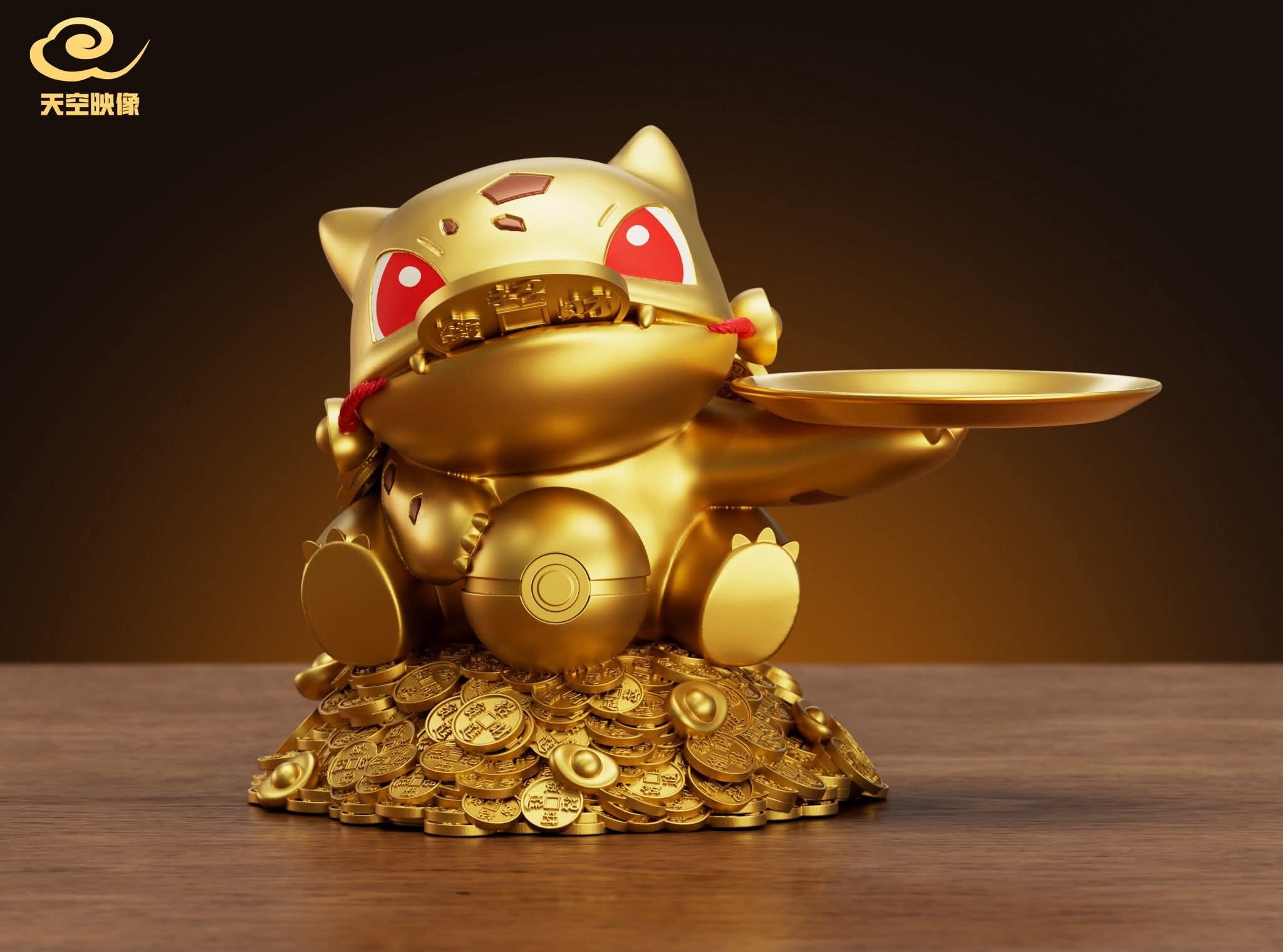 Fortune Attracting Bulbasaur resin statue Tian Kong Ying Xiang Studio anime figure