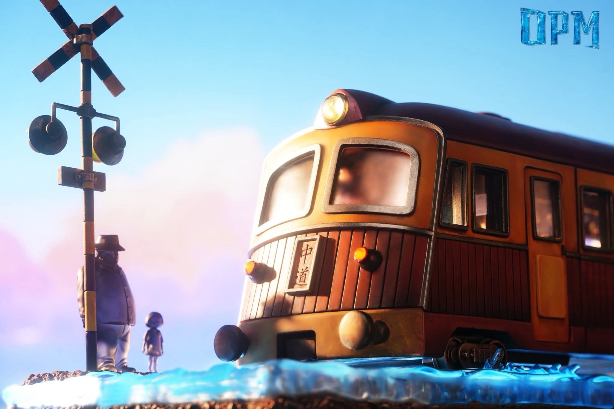 Bus on the sea resin statue opm studio anime figure